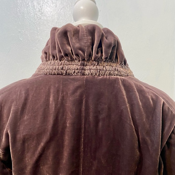 RARE☀️Vintage 100% Silk Crushed Velvet Romantic,Poet jacket with ruching.Size S - Picture 8 of 13
